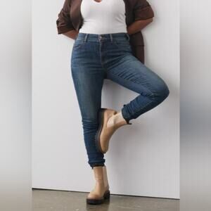 Pilcro Anthropologie High Rise Skinny Jeans Raw Hem Size 31 Denim Casual